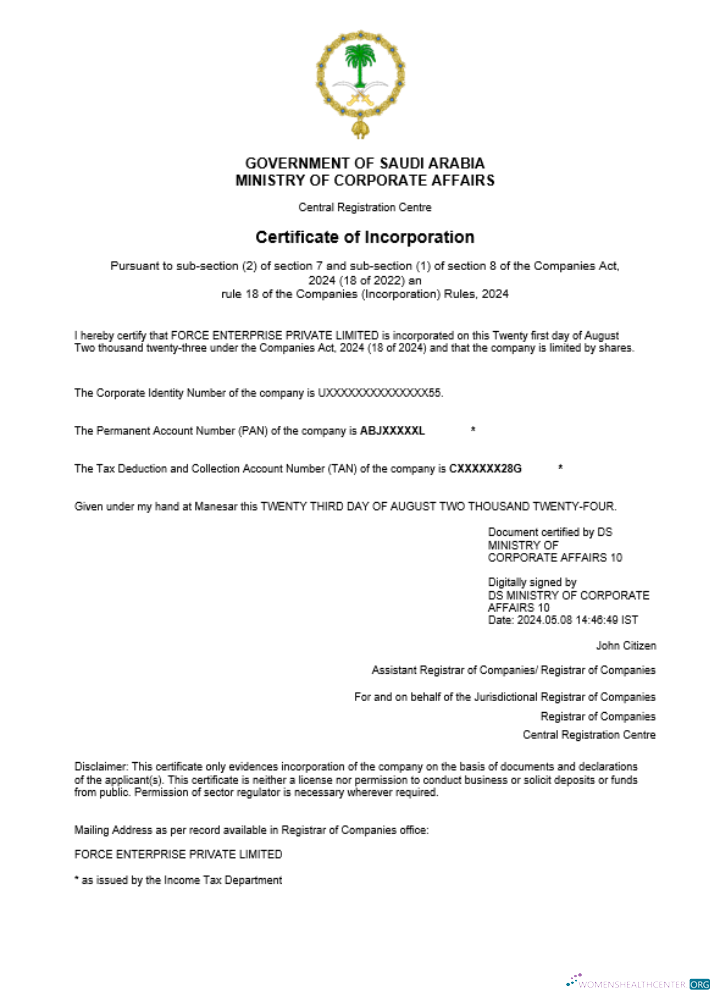 Saudi Arabia business registration certificate Word and PDF template (1)
